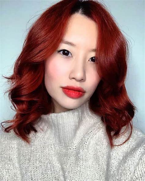 red haired asian